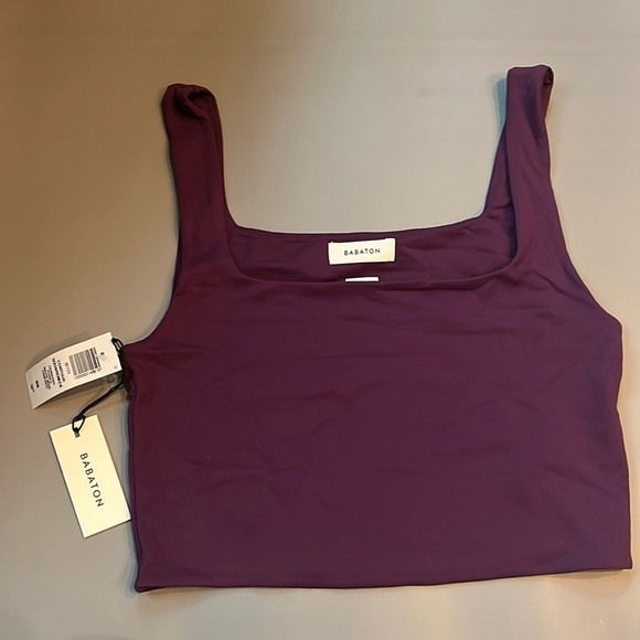 Babaton Tops - Babaton squareneck contour cropped tank in Dewberry size M